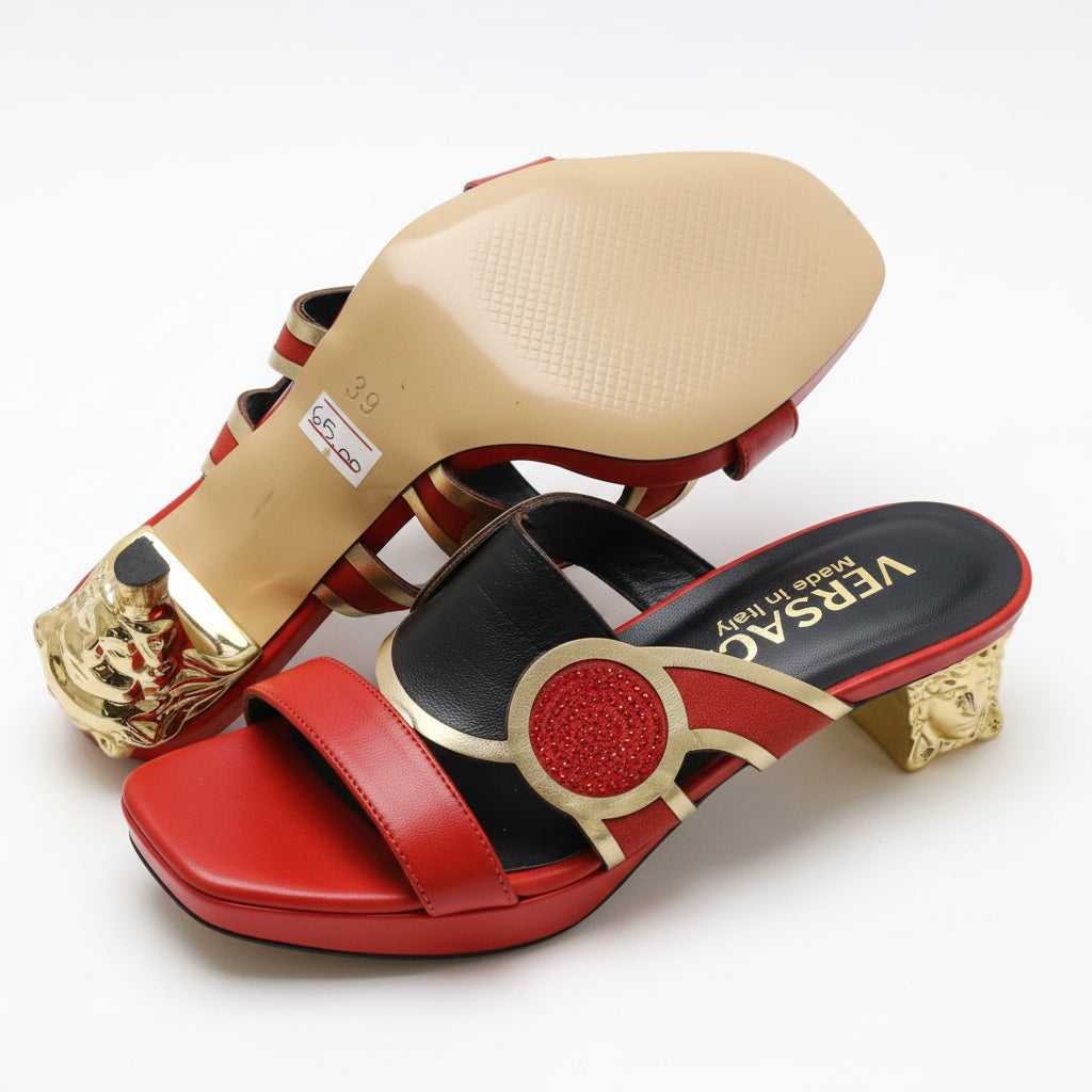 (Women’s Red “Versacia” Heels – Worn Once, Great Condition)