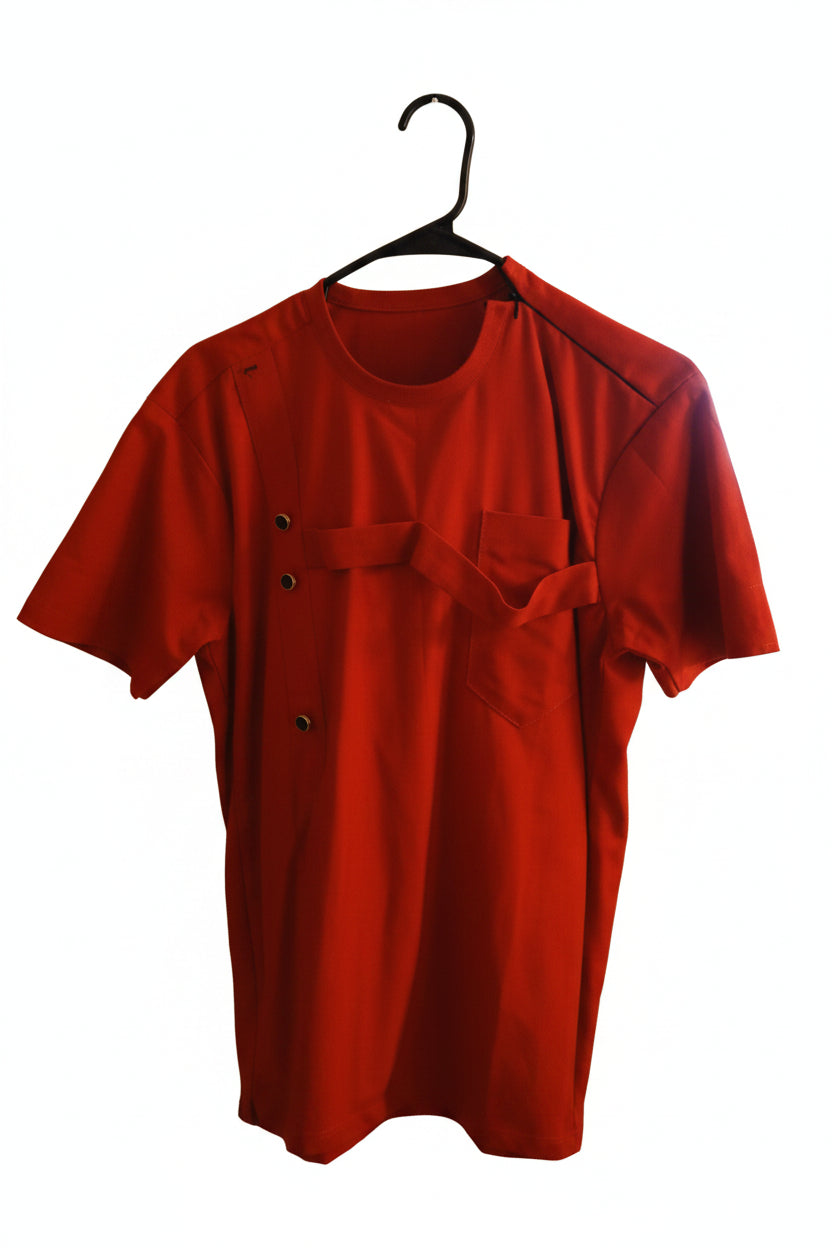 Men’s African Traditional 2‑Piece Suit – Red (Medium, Lightly Worn Once)