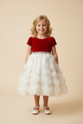 🎀 (Used Girl’s Red & White Special Occasion Dress – Size 5T 5 Years)
