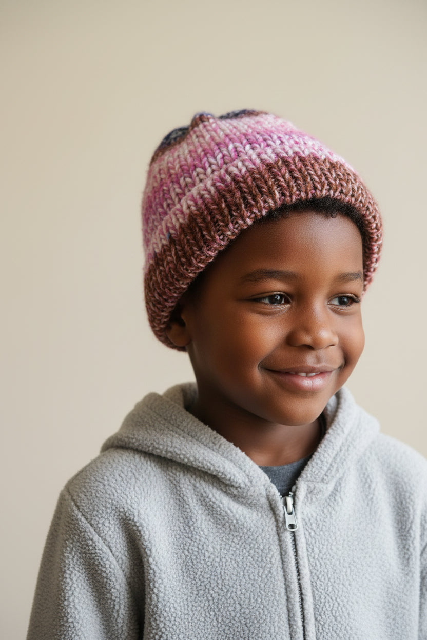 A slightly used Cozy Multicolor Knit Winter Beanie – Unisex