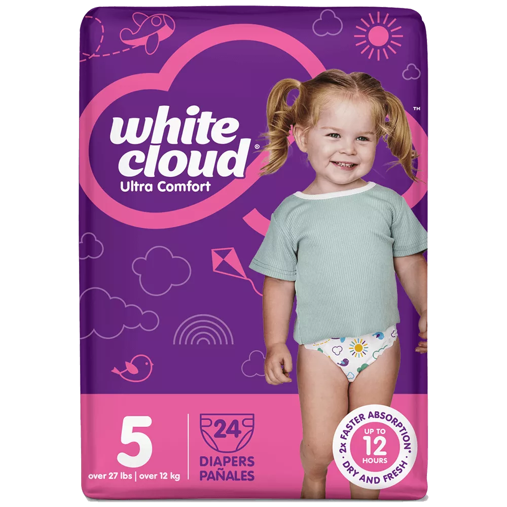White Cloud Baby Diapers – Size 5 (24 Count)