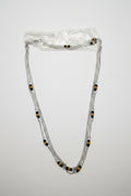 Paparazzi Silver Double Chain Necklace with Plastic Charm