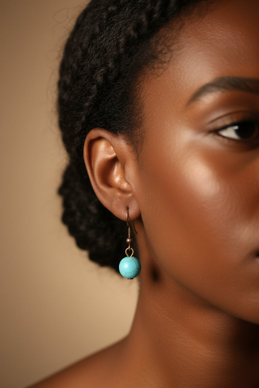 Paparazzi Turquoise Bead Drop Earrings