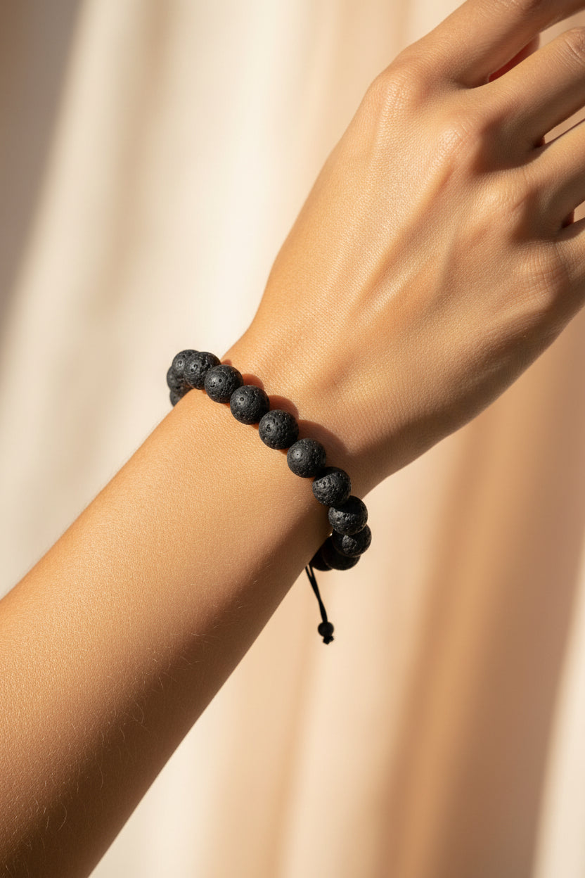 Black Wooden Bead Hail Mary Rosary Bracelet