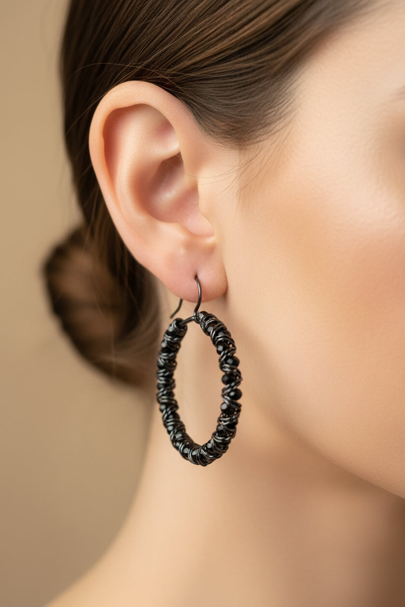 Paparazzi Black & Copper Accent Stud Earrings – Brand New